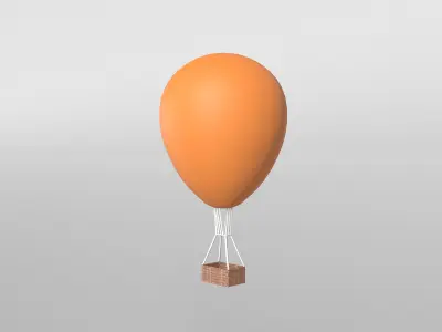 Hot Air Balloon v1 004 Low-poly 3D model