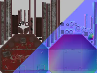 Stop Sign Shield Low-poly 3D model