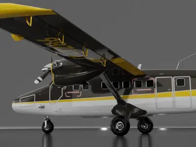 DHC-6 Twin Otter Low-poly 3D model