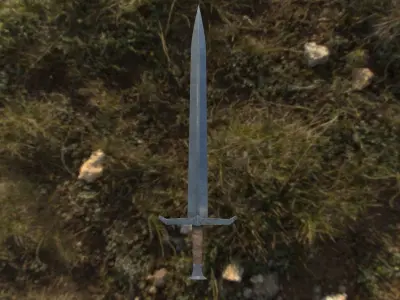 Sword Low Poly with texture in 1k 2k 4k Free low-poly 3D model