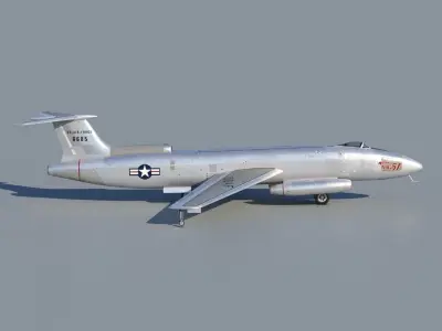 Martin XB-51 bomber Low-poly 3D model