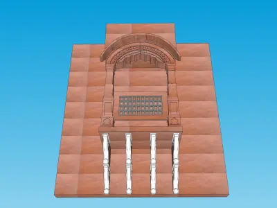 indian jodhpuri stone jharokha window 3D model