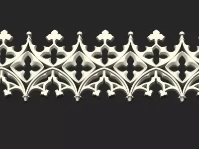 Gothic ornament 10 Low-poly 3D model