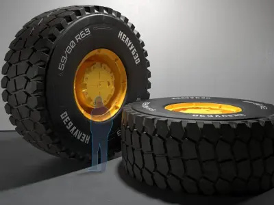 5980R63 High poly tire 3D model 3D model