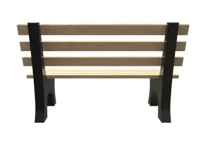 Bench10 park bench slats Low-poly 3D model