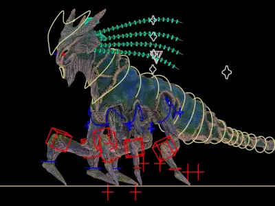 Seasectoid Sea Creature Model with Rig Low-poly 3D model