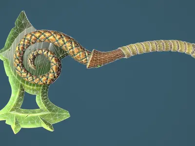 Snake axe Low-poly 3D model