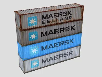 Cargo Shipping Container 3D model Low-poly 3D model