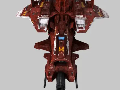 Low Poly SciFi Fighter S6 Low-poly 3D model