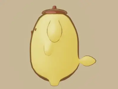 Pompompurin Low-poly 3D model Low-poly 3D model