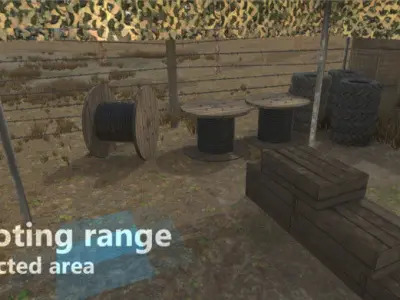 Shooting Range - Restricted Area Low-poly 3D model