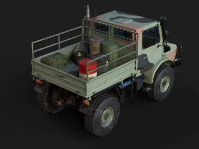 Unimog Military Low-poly 3D model