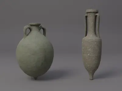 Ancient roman amphorae Low-poly 3D model