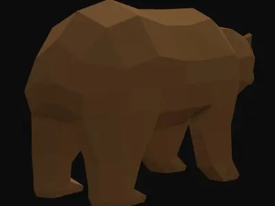 Bear Rigged Low Poly Low-poly 3D model