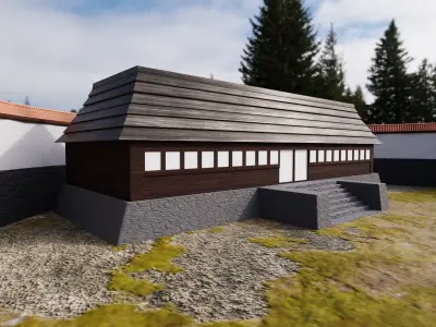 monastery circular building 3D model