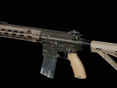 HK416 SMR Low-poly 3D model