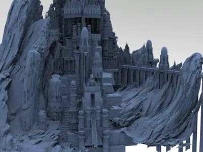 Fantasy Mongolia Ruins 3D model