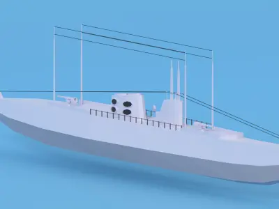 U-boat German Military WW2 Low-poly 3D model