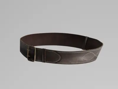 Military belt Low-poly 3D model