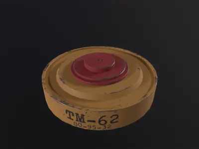 TM-62 Land Mine 3D Model Low-poly 3D model