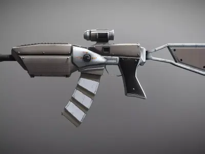 Sci-fi Sniper Battle Rifle Low-poly 3D model