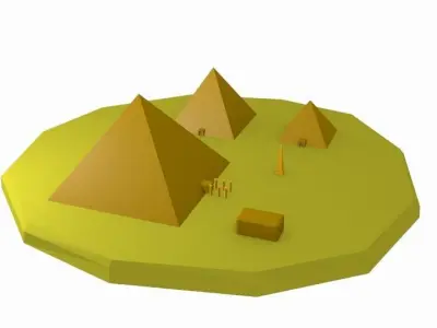 Lowpoly Egyptian architecture Free low-poly 3D model