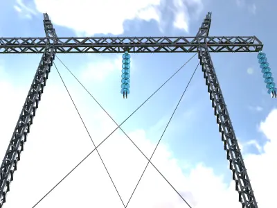 Electricity Pylon Free low-poly 3D model