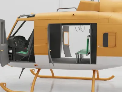 Huey Helicopter civilian version 3D model