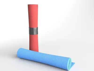 Yoga mats 3D model Low-poly 3D model