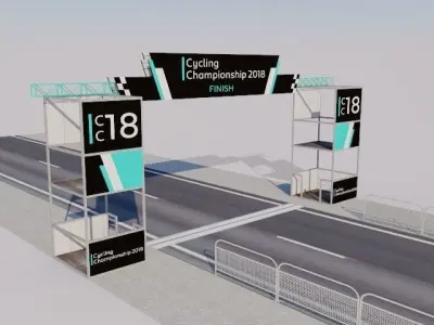 Finish line - Banner commercial Low-poly 3D model