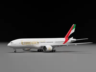 Boeing 777-200LR Emirates Livery 3D model