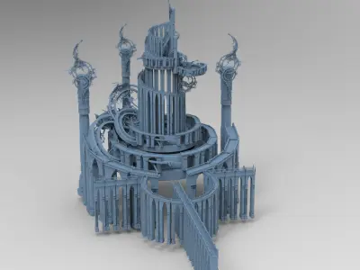 Final Fantasy Floating cityscape 3D model
