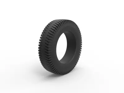 Semi truck tire 8 Scale 1 to 25 3D print model