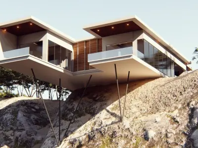 Hill House 01 Low-poly 3D model