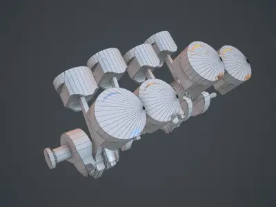 V8 Pistons Low-poly 3D model