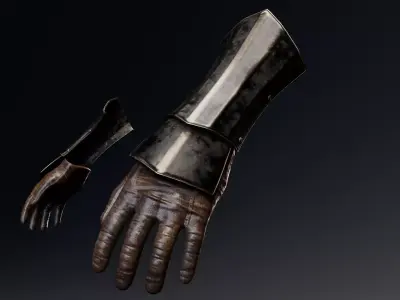 Gloves Ankle Armor - Rigged UE5 Low-poly 3D model