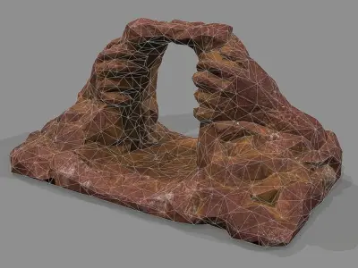 Cave Entrance Desert rock 03 Low-poly 3D model