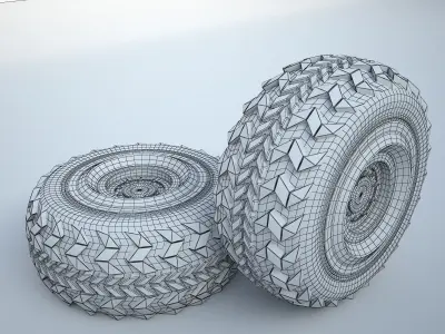  military vehicle tire 3d model 3D model