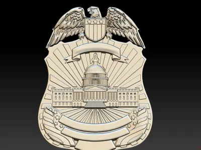 Police badge 3D print model