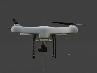 Surveillance Quadcopter drone Blender 3D model