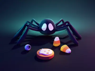 Spider 3d Low-poly 3D model