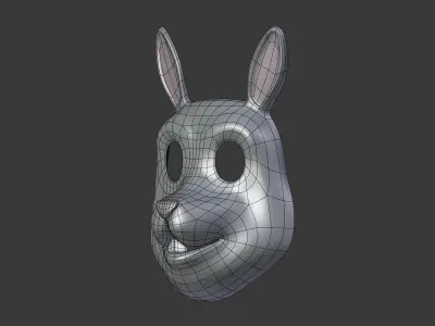 Rabbit Bunny Kids Mask Low-poly 3D model