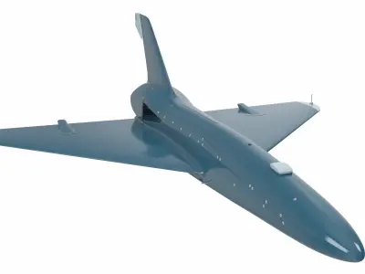 Unmanned Attack Drone Blue 3D model