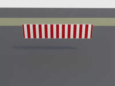 Construction Barrier Version 1 600-39 500x2400mm Low-poly 3D model