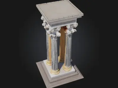 Templar Triad Symbols of Sacred Order and Power 3D model