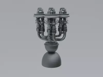 Scifi Chemical Cell Propulsion Engine Concept 3D model