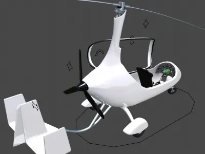 Autogyro Calidus like Rigged 3D model