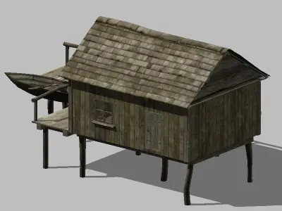 FishermanHouse wooden house 3D model