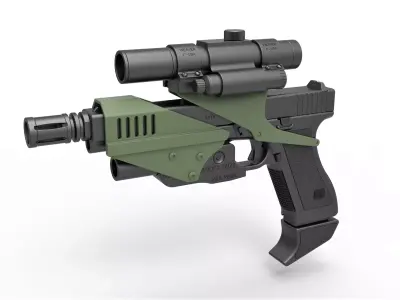Pistol M70 from Space Above and Beyond TV series 1995 3D model