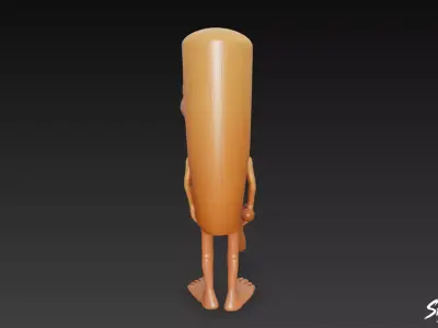 Tung Tung Tung Sahur - Italian Brainrot Low-poly 3D model